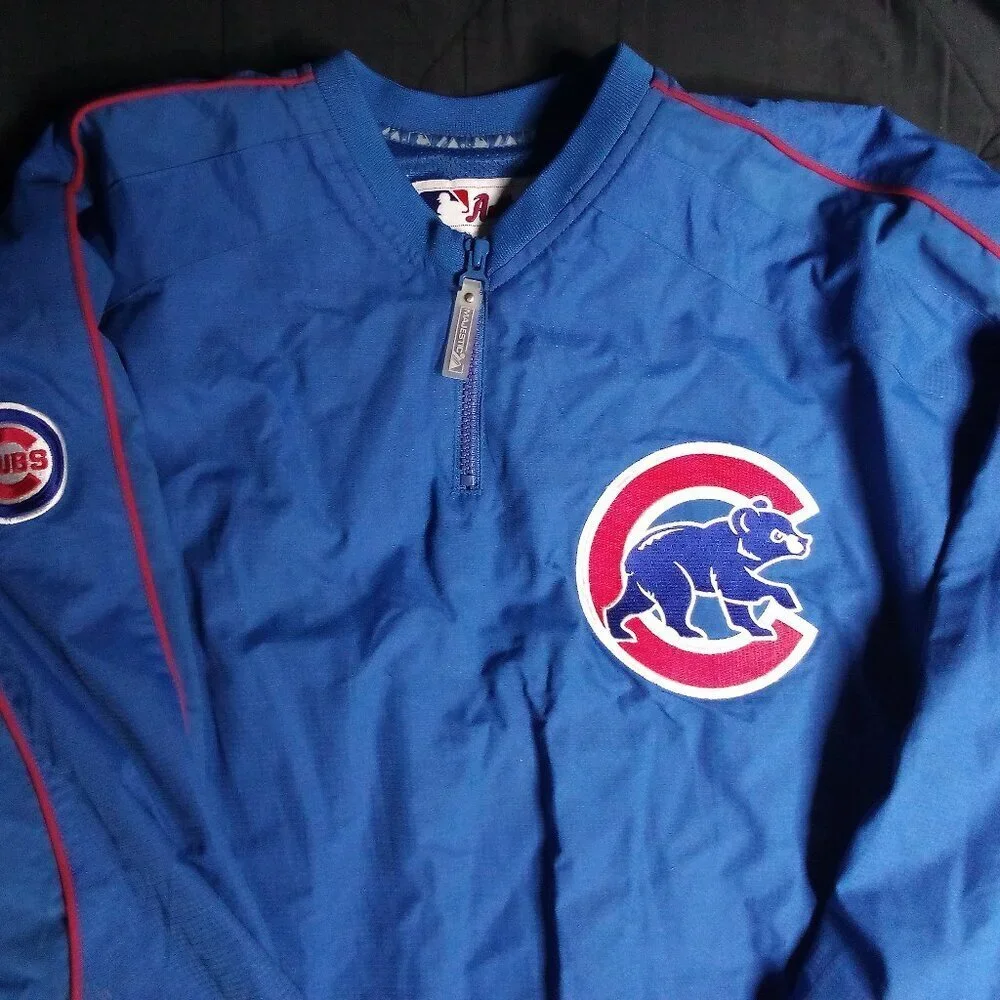 NWT Majestic Chicago Cubs Pullover Windbreaker Jacket